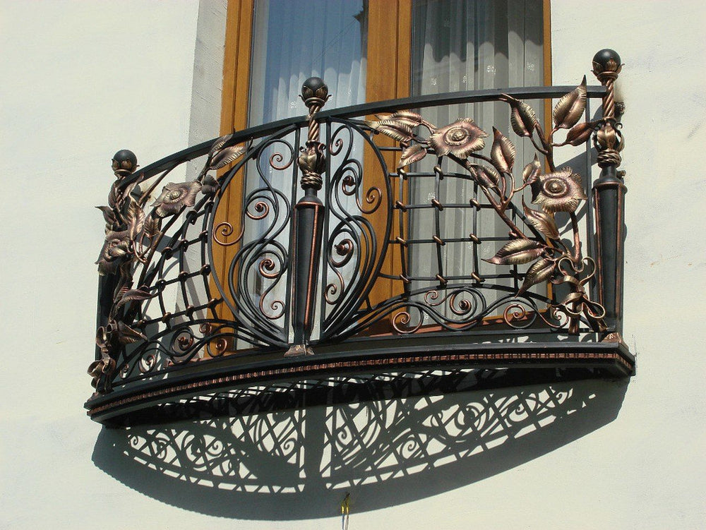French Wrought Iron Balcony Railing Design - Railing Balcony Panels - Decorative Modern and Heritage Style Rail - Made in Canada - Model # DRP972