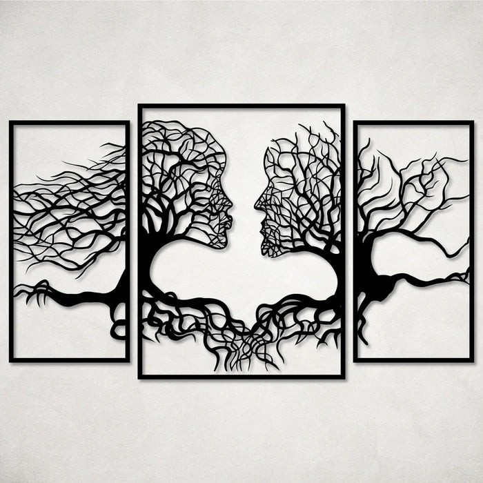 Woman and Man Tree Figures Table | Laser Cut Art | Modern Wall Decor | Made in Canada - Model # WD904