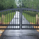 Modern Metal Fence Design Dual Swing Driveway Gate | Custom Fabrication Heavy Duty Metal Entrance Gate | Made in Canada– Model # 190
